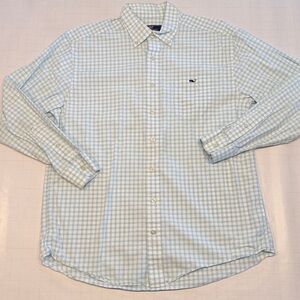 Vineyard Vines Blue and Green Button Down Shirt